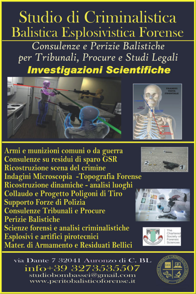 Luigi Bombassei De Bona investigazioni scientifiche perito balistico criminalista forense